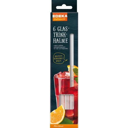EDEKA Zuhause Glastrinkhalme Mit Reinigungsbürste 6ST 3 EDEKA Zuhause Glastrinkhalme Mit Reinigungsbürste 6ST