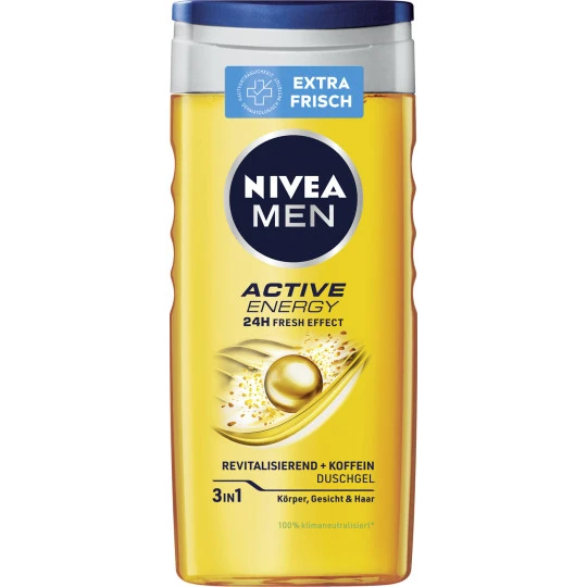 NIVEA Men 3in1 Duschgel Active Energy 24H Fresh Effect 250ML 3 NIVEA Men 3in1 Duschgel Active Energy 24H Fresh Effect 250ML