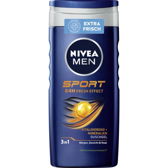 NIVEA Men 3in1 Duschgel Sport 24H Fresh Effect 250ML 3 NIVEA Men 3in1 Duschgel Sport 24H Fresh Effect 250ML