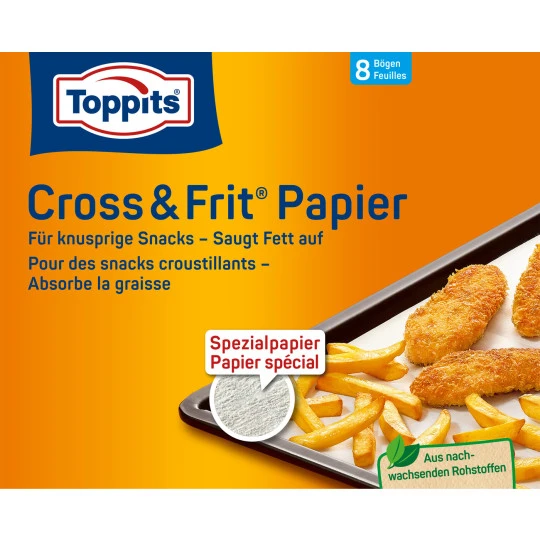 Toppits Cross & Frit Papier 8ST 3 Toppits Cross & Frit Papier 8ST